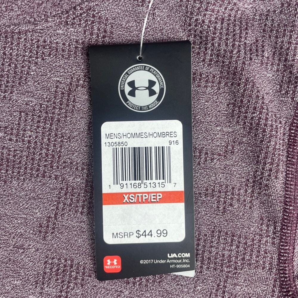 Under Armour Men's X-Small Purple Polyester Threadborne Power Sleeve Fitted Tee - Picture 4 of 11